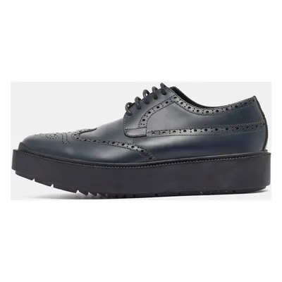 Prada Navy Blue Leather Brogue Deby Sneakers Size