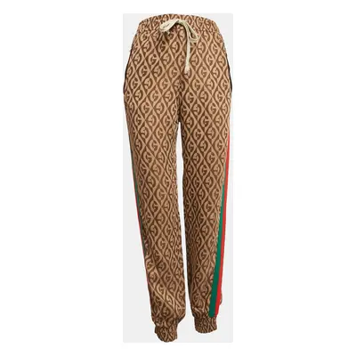 Gucci Brown Logo Jacquard Crepe Trackpants