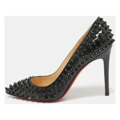 Christian Louboutin Black Patent Leather Pigalle Spikes Pumps Size 38.5