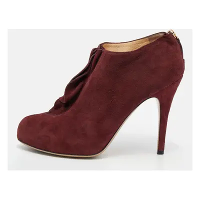 Valentino Red Suede Ankle Booties Size 38.5