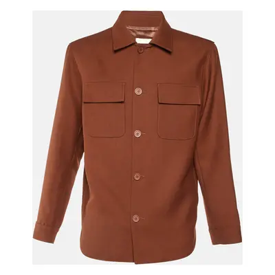 Sandro Brown Wool Blend Single Breasted Jacket