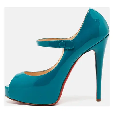 Christian Louboutin Blue Patent Bana Pumps Size 38.5