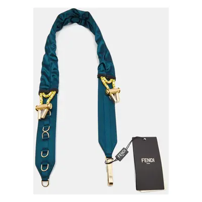 Fendi Teal Blue Satin Shoulder Strap