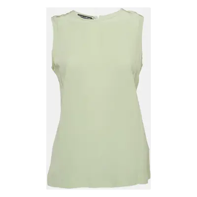 Dolce & Gabbana Green Silk Sleeveless Top