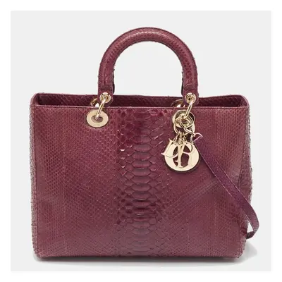 Dior Purple Python Lady Dior Tote