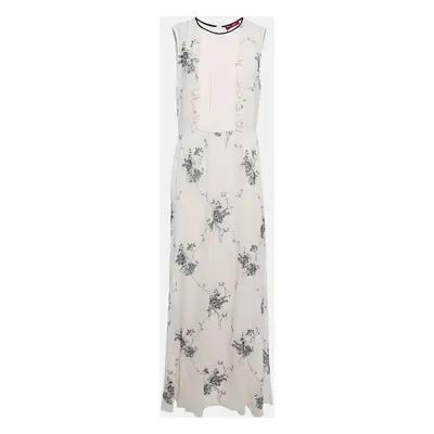 Max Mara Pink Embroidered Silk Sleeveless Maxi Dress