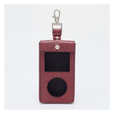 Givenchy Burgundy Monogram Embossed Leather iPod Case