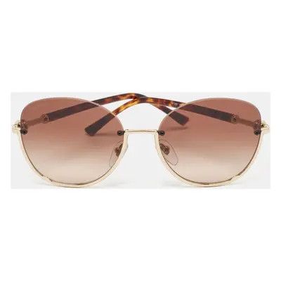 Bvlgari Brown/Gold Gradient Cat Eye Sunglasses