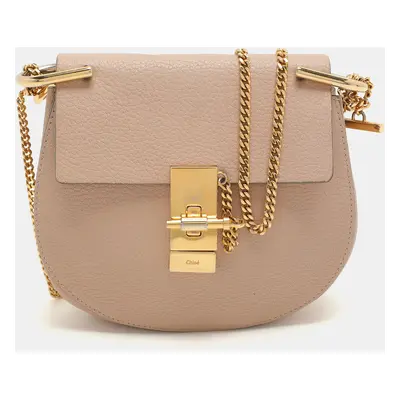 Chloe Beige Leather Small Drew Shoulder Bag