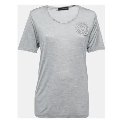 Dsquared2 Grey Modal Logo Crest Detail T-Shirt