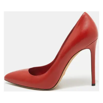 Gucci Red Leather Pointed Toe Pumps Size 38.5