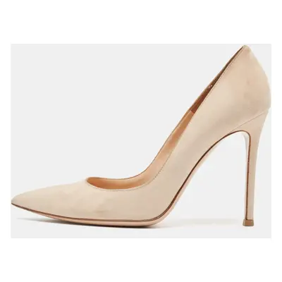 Gianvito Rossi Beige Suede Pointed Toe Pumps Size 37.5