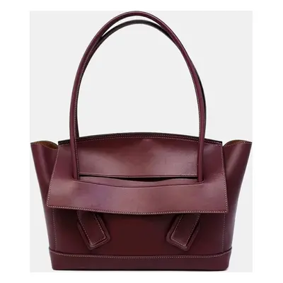 Bottega Veneta Burgundy Leather Arco Medium Top Handle Bag