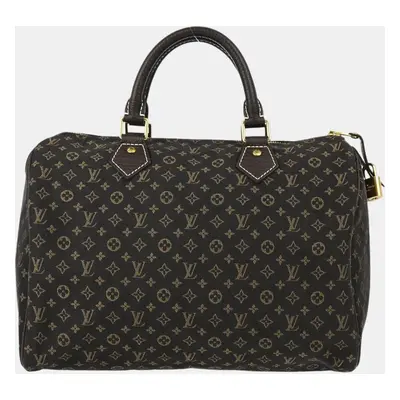 Louis Vuitton Brown Monogram Mini Lin Speedy Handbag