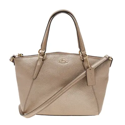 Coach Metallic Beige Leather Small Tote