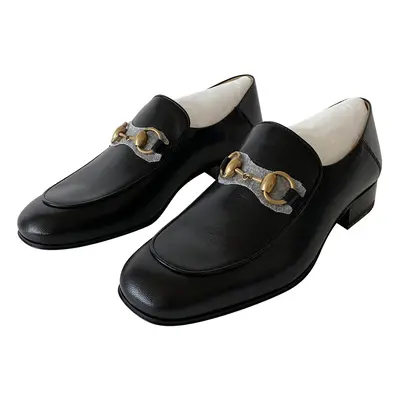 Gucci Black Leather Brixton Loafers Size