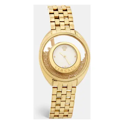 Versace White Yellow Gold Plated Stainless Steel Destiny Spirit