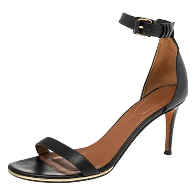 Givenchy Black Leather Ankle Cuff Sandals Size