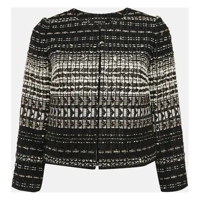 Paule Ka Black Lurex Tweed Crop Jacket