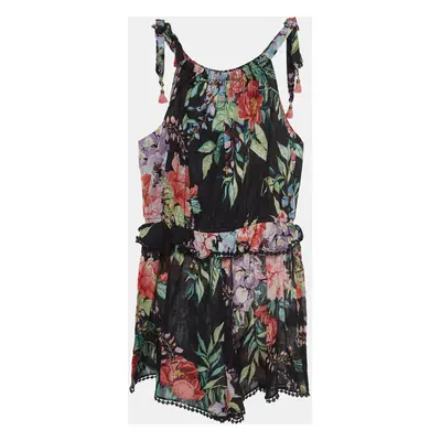 Zimmermann Black Floral Print Cotton Playsuit (10 Yrs)