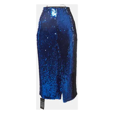 Sally Lapointe Royal Blue Sequin Pencil Skirt