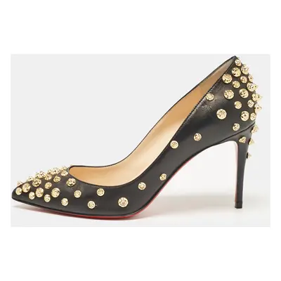 Christian Louboutin Black Leather Aimantaclou Pumps Size