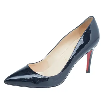 Christian Louboutin Black Patent Leather Decollete Pointed Toe Pumps Size