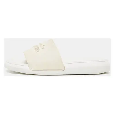 Alexander McQueen White Rubber Flat Slides Size