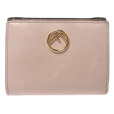 Fendi Beige Leather Bifold F Is Compact Wallet