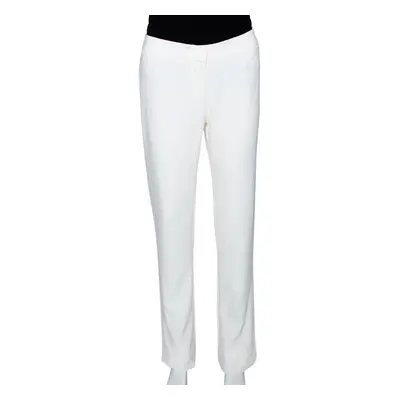 Alexander McQueen Cream Crepe Straight Leg Trousers