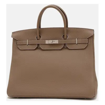 Hermes Etoupe Togo Birkin Handbag