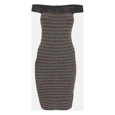 M Missoni Multicolor Lurex Knit Off-Shoulder Mini Dress