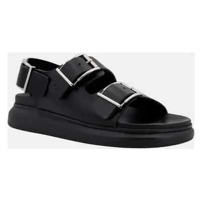 Alexander McQueen Black Leather Alabama Sandals