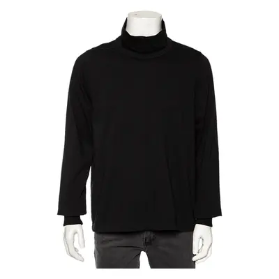 Rick Owens Black Knit Funnel Neck Detailed Oversized Jumper