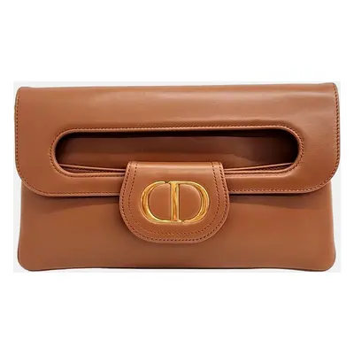 Dior Brown Leather Medium Clutch Bag