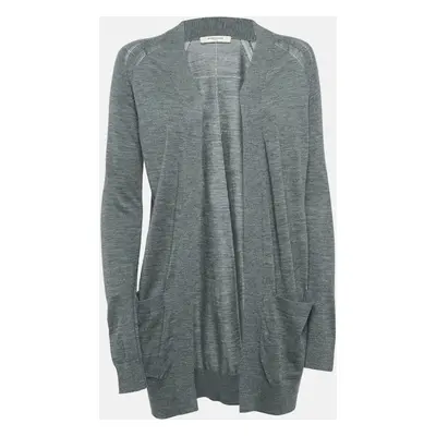 Givenchy Grey Wool Open Front Long Cardigan