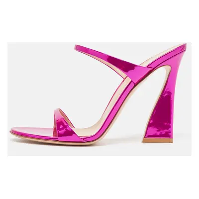 Gianvito Rossi Metallic Pink Leather Aura Sandals Size 39.5