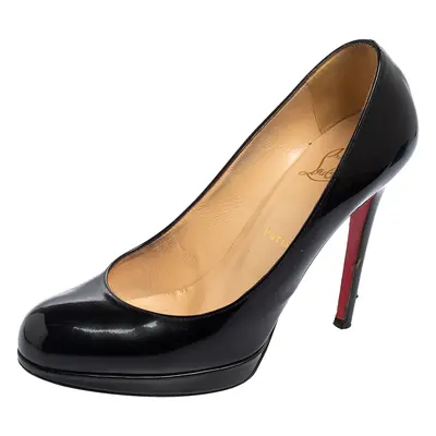 Christian Louboutin Black Patent Leather New Simple Platform Pumps Size 38.5