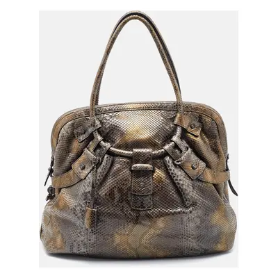 Salvatore Ferragamo Multicolor Python Satchel