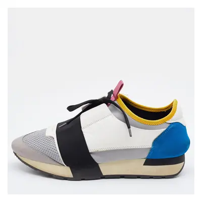 Balenciaga Multicolor Leather and Mesh Race Runner Sneakers Size