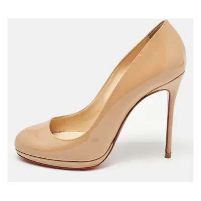 Christian Louboutin Beige Patent Leather Neofilo Pumps Size 37.5