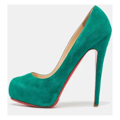 Christian Louboutin Green Suede Simple Pumps Size