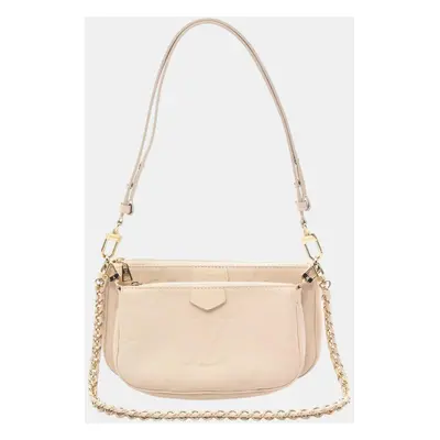 Louis Vuitton Ivory Leather Multi Pochette Monogram Empreinte Creme Bag