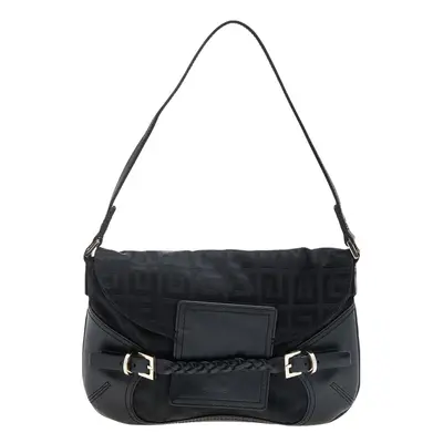 Givenchy Black Monogram Canvas And Leather Flap Shoulder Bag