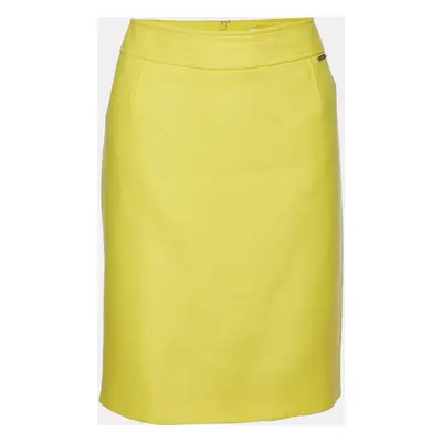 Versace Yellow Wool Pencil Skirt