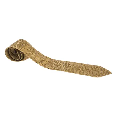 Valentino Mustard Yellow Diagonal Pattern Traditional Silk Tie