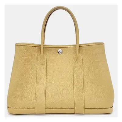 Hermes Beige Negonda Leather Garden Party Tote Bag