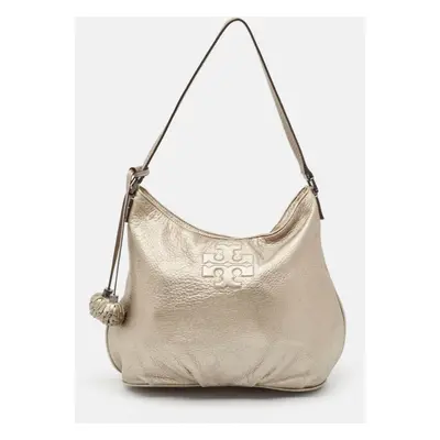 Tory Burch Metallic Leather Tassel Hobo