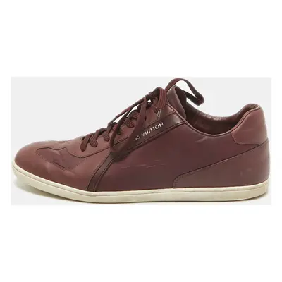 Louis Vuitton Burgundy Leather and Neoprene Low Top Sneakers Size