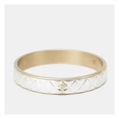 Chanel CC Composite Gold Tone Bangle Bracelet